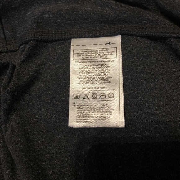 adidas Heather Grey Climalite Workout Capri Pants with Small Logo Detail - Picture 7 of 7